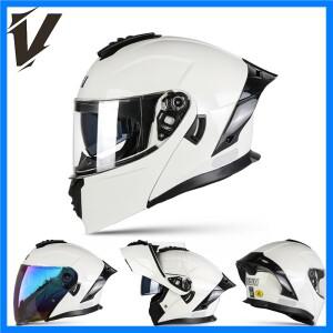 오토바이 페이스리프트 헬멧 오토바이 크루즈 안전 헬멧 사계절 범용 듀얼 렌즈 남녀 공용