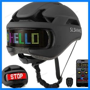 앱 사이클링 헬멧 LED 디스플레이 발광 헬멧 블루투스 편집 헬멧 스크린 전기 오토바이 스마트