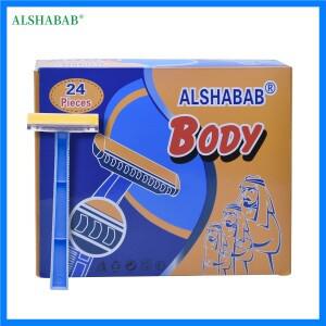 여성용 24개/상자 일회용 면도기 위생 수동 면도기 개별 포장 다리 팔 털 면도용 빗 헤드가 있는 블레이드