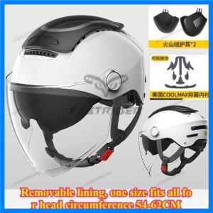 남녀공용 전기 자전거 헬멧, 통기성 오토바이 오픈 페이스 헬멧, 듀얼 렌즈 제트 스쿠터 하프 헬멧, 여름