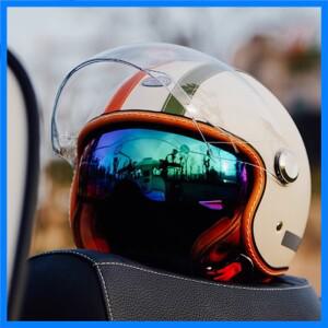 Dot 인증 빈티지 크루즈 전기 오토바이 헬멧, 남성과 여성에게 적합한 일년 내내 대형 오토바이 스트라이프