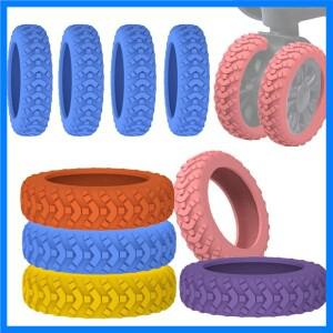 수하물 바퀴 보호대 실리콘 바퀴 캐스터 신발, 여행 수하물 가방, 소음 감소 바퀴 가드 커버 액세서리, 8