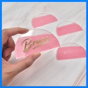 빈플라스틱 반원형 좌석 카드, 다기능 수하물 태그, 결혼식 손님 이름표, 테이블 식별