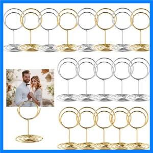 10-30개 와이어 사진 홀더 메뉴 메모 클립 원형 테이블 스탠드 웨딩 파티 장식 용품