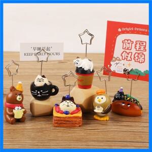 일본 커피 샌드위치 메시지 홀더, 사진 사무실 책상 장식 수지 노트 6 스타일 선물 학교