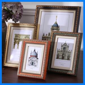 레트로 감성 테이블탑 사진 프레임 A4 사이즈 고급 워싱드 벽걸이 아메리칸 페인팅 레진 직사각형 모양 홈