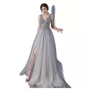 스팽클 시폰 2부 피로연 드레스 연회 이브닝 백리스 파티