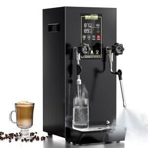 원트조인 상업용 밀크 프로더 히터 라떼 카푸치노 커피 밀크티 폼 온수 디스펜서용 LED 디스플레이 패널이 장착된 1800W 다기능 스티머 머신 호텔