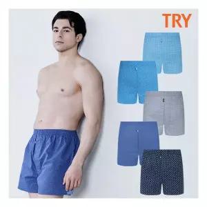 트라이 남성 쿨터치 순면 트렁크 팬티 5종세트 184365