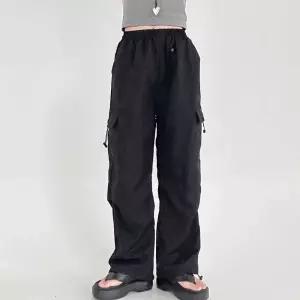 카고바지 팬츠 여성패션 스트링 사이드포켓 조거 일자 oJO6+6EWq