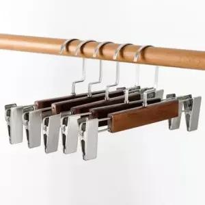[생활] 클래식 원목 바지걸이 5p세트 소형 하의용 나무옷걸이