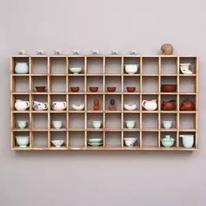 원목 머그컵 진열장 찻장 장식장 선반 빈티지 선반