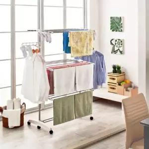 upgrade 이동 접이식 빨래 건조대 고급형 6단 원터치