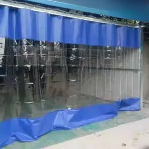 대형 비닐 방수 커튼 슬라이딩 투명 자바라 비닐 커텐 세차 작업장