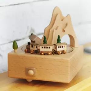 기차 마을 우드 오르골소품 장식 장식용 인테리어 인테리어품 장식품