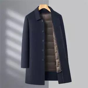 엘럽 하프 남사친 모직 캐주얼 가을 오리털 히든 코트 퍼 숄카라 안감 박템3