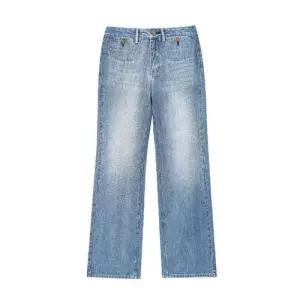 여성용 캐주얼 가을 배기 스트리트 청바지 BE3