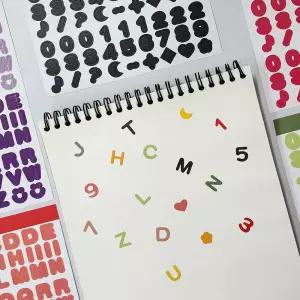 컬러 투톤 스티커 다꾸 다이어리 알파벳 숫자 다꾸 다이어리 알파벳 숫자