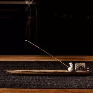 백자 나룻배 뱃사공 고급 인센스 스틱 홀더 거치대향꽂이 장식 소품 받침 받침대 인홀더 인꽂이 인도자기