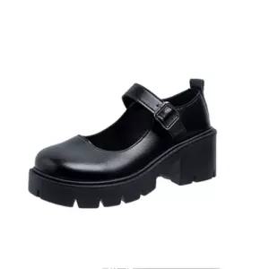 통굽힐 펌프스 하이힐 여자용 키높이구두 블랙 검정 acJ6+5IxU