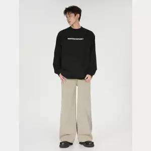 팬츠 빈티지 가을 여성용 진 커플 청바지 황토 워싱 와이드 일자핏 배기 ST3