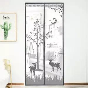 사슴 그레이 현관 방문 자석 모기장 90X210cm