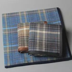 남자 면수건 체크 무늬 정사각형 손수건 땀수건 3매 GgI8+8Qqm