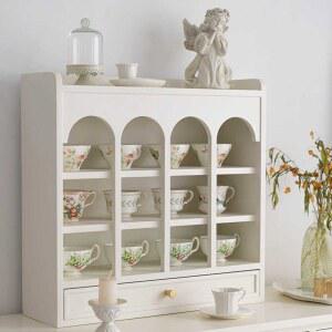 찻잔 수납장 홈카페장 벽걸이 원목 A 카페 선반 장식장 정리 쇼케이스 미니