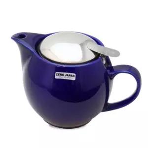 도자기 라운드티포트 450ml 마린블루 티팟 심플티포원 도자기주전자