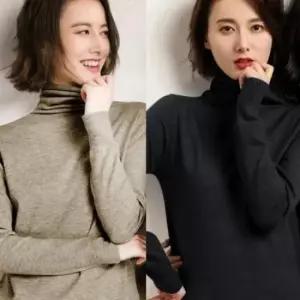 [의류] 여자 니트 폴라티 간절기 레이어드 터틀넥 슬림 목티