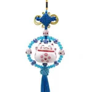 [CAR] 자동차 부적 룸미러걸이 복고양이 차걸이 블루