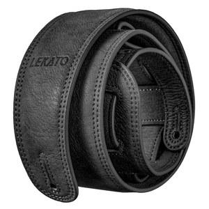 일렉트릭 기타 및 베이스용 LEKATO 가죽 베이스 스트랩 2.5인치 와이드 패딩 기타 스트랩 와이드 베이스 기타 스트랩, 폼 패드 일렉트릭 기타 스트랩 길이 49인치에서 59인치(블랙-롱)까지 조절 가능