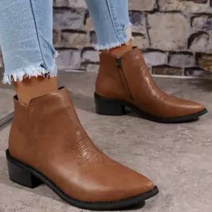 여성 가을 신발 워커힐 슈즈 빅사이즈 부츠 토템 스티치 스틸레토 힐 워커 MF3