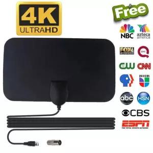 UHD안테나 TV 실내 지상파 수신기 4K 1080P 25DB 고이득 HD DTV 박스 디지털 안테나 4000마일 증폭 DVB-T2