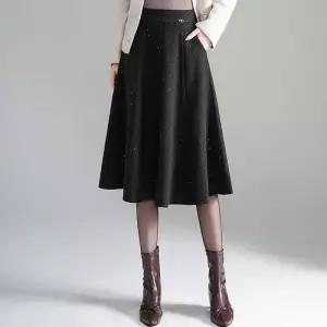 치마 여성 오피스룩 가을 A라인 플리츠 슬림핏 데일리 쉬폰 SPO마켓3