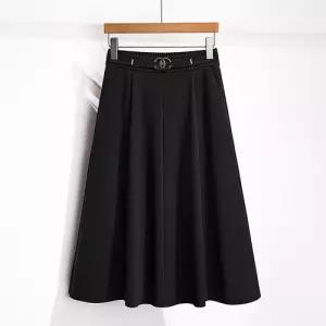 여성 스커트 미디 가을 봄 데일리 A라인 쉬폰 밴딩 SPO마켓1