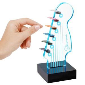 라이트 업 기타 픽 홀더 u2013 7색 변경 LED 픽 수납 디스플레이 및 야간 조명 u2013 USB 전원 노벨리티 룸 데코, 남성, 뮤지션 및 기타리스트를 위한 6가지 픽 u2013 쿨 기타 선물 보유