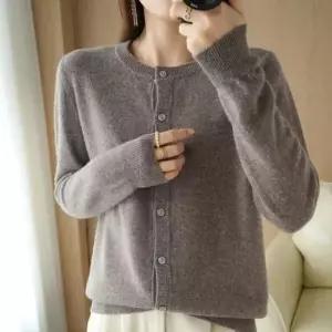 [옷은날개] 여자가디건 봄 간절기 도톰 베이직 라운드 가디건 오크밀