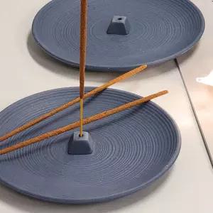 아로마홀더 인센스 스틱 접시형 블루 받침대 향꽂이 트레이 도자기 힐링인테리어 빈티지소품 30대여성 감성