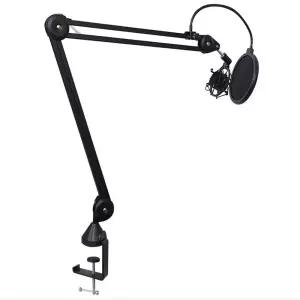 스탠드 고급 클램프형 마이크 풀세트 검정 거치대 탁상용 가성비좋은 사용이편리한 튼튼한 방송용 간편한