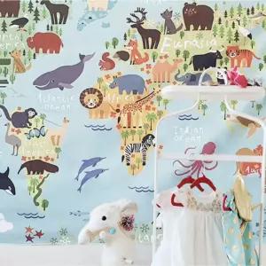 스퀘어그림천 대형 패브릭 포스터 동물원 L포스터 가랜드 인테리어가 가림막 바란스 벽장식 꾸미기 월데코