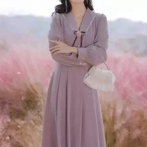 교복몰 복고풍 연보라 숙녀 원피스 코스프레 컨셉의상