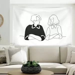 대형 패브릭 포스터 바라보기 L신혼집 아트 벽걸이 천포스터 가리개 인텍리어 가림막