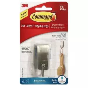 3M 코맨드 메탈 훅 소형(BATH33) 벽걸이후크 욕실걸이