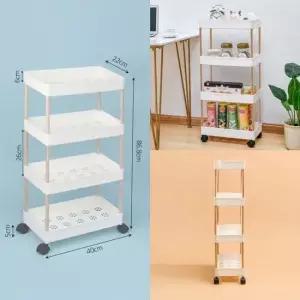 슬림 4단 이동식 틈새선반 세탁실 주방 트롤리