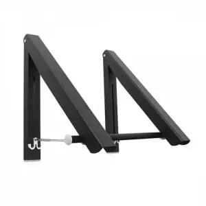 접이식 공간활용 더블 벽걸이 행거 블랙(봉 40cm)