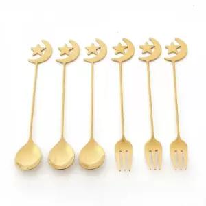 스테인리스 골드 티스푼 티포크 6p세트 디저트스푼