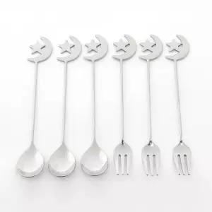 스테인리스 실버 티스푼 티포크 6p세트 티스푼포크