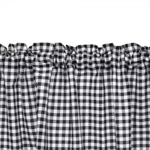 블랙체크 바란스 인테리어 커튼 106x45cm 거실커텐