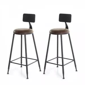 75cm 원형 스탠드 스틸 바텐의자 2세트 바테이블의자